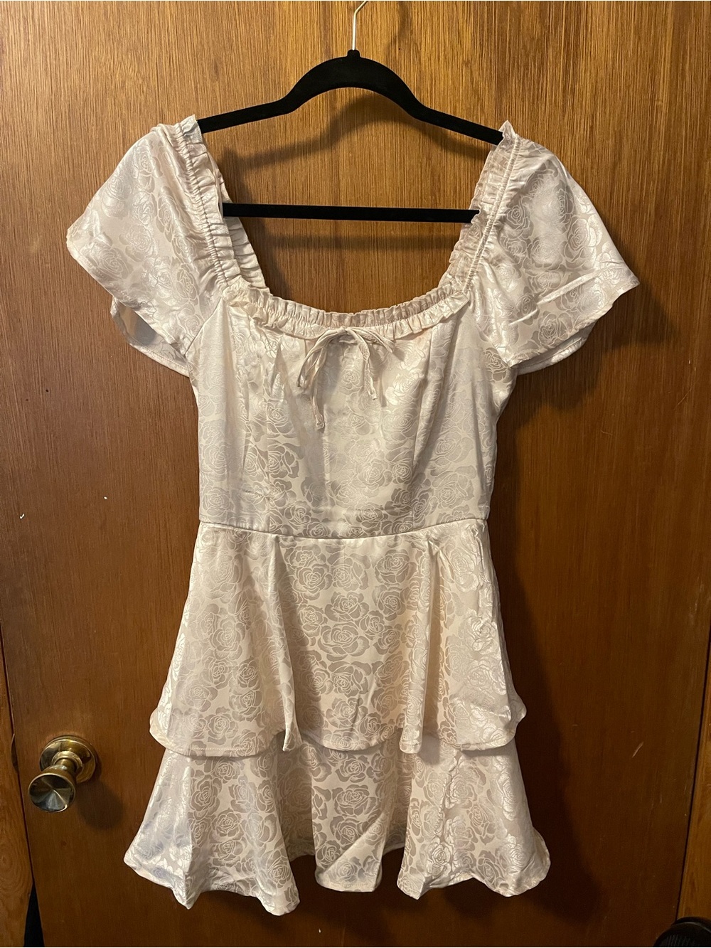 NWT Francesca's Collections Ivory Floral Jacquard Mini Dress